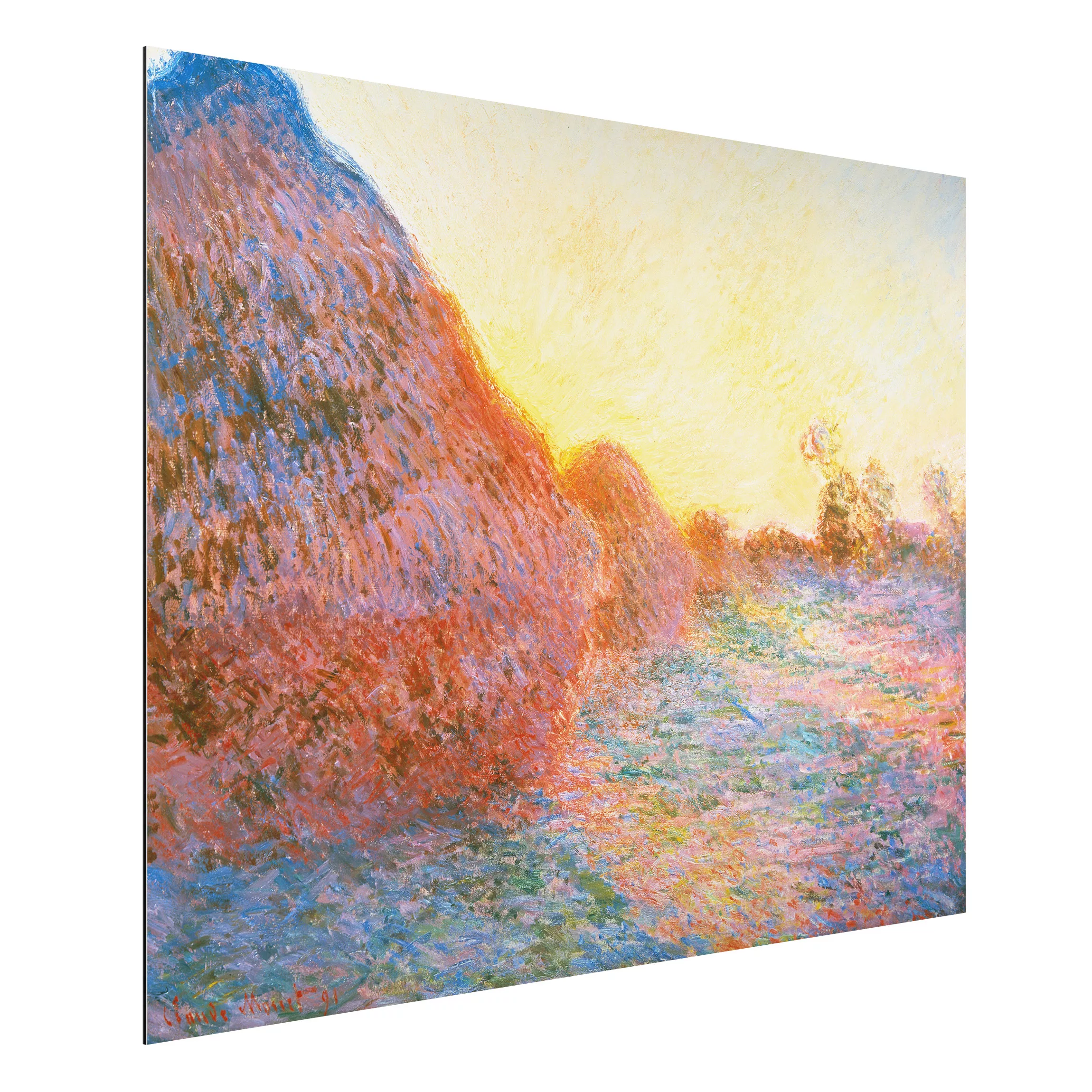 Alu-Dibond Bild Kunstdruck - Querformat 4:3 Claude Monet - Strohschober günstig online kaufen