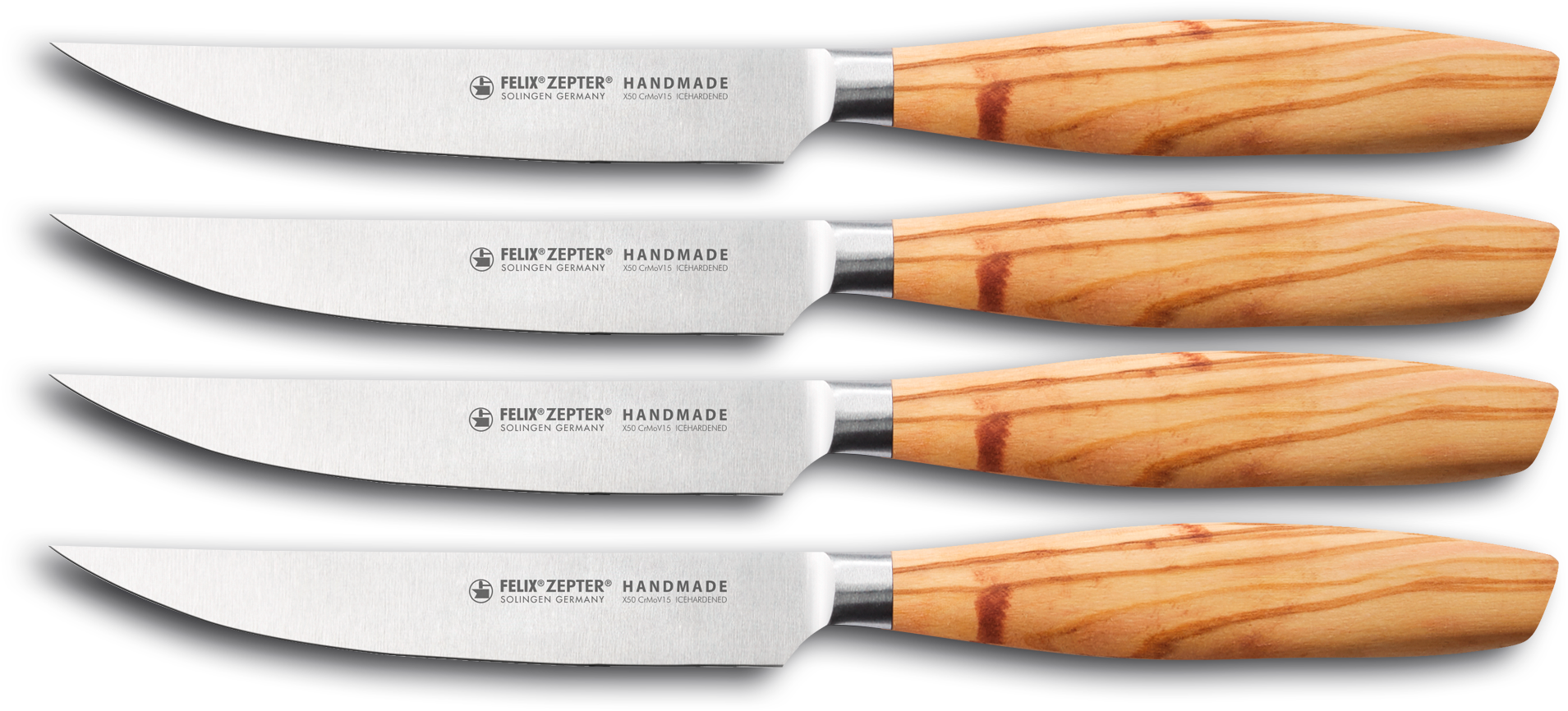 Felix Solingen Steakmesser »SIZE S OLIVE«, (Set, 4 tlg.), Handmade in Solin günstig online kaufen