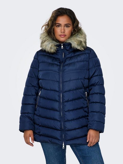 ONLY CARMAKOMA Steppjacke CARNEWELLAN QUILTED HOOD FUR COAT OTW günstig online kaufen