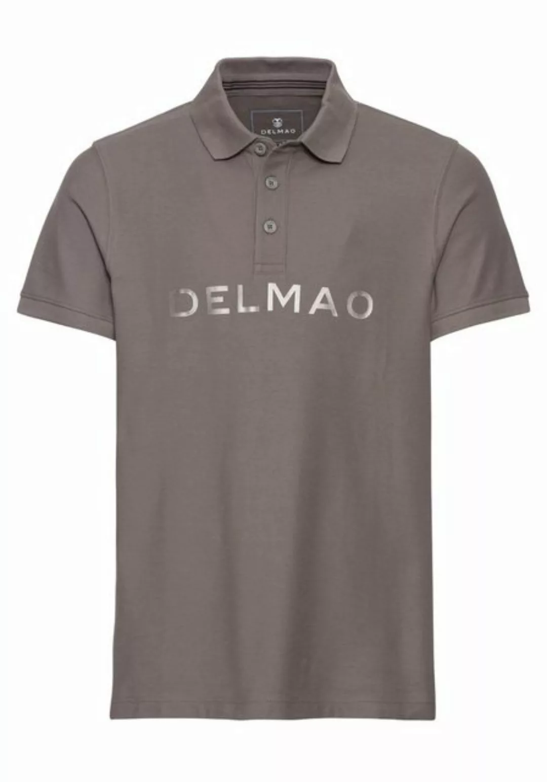 DELMAO Poloshirt Kurzarm, mit Rippbündchen, mit Print, Polokragen, aus Baum günstig online kaufen