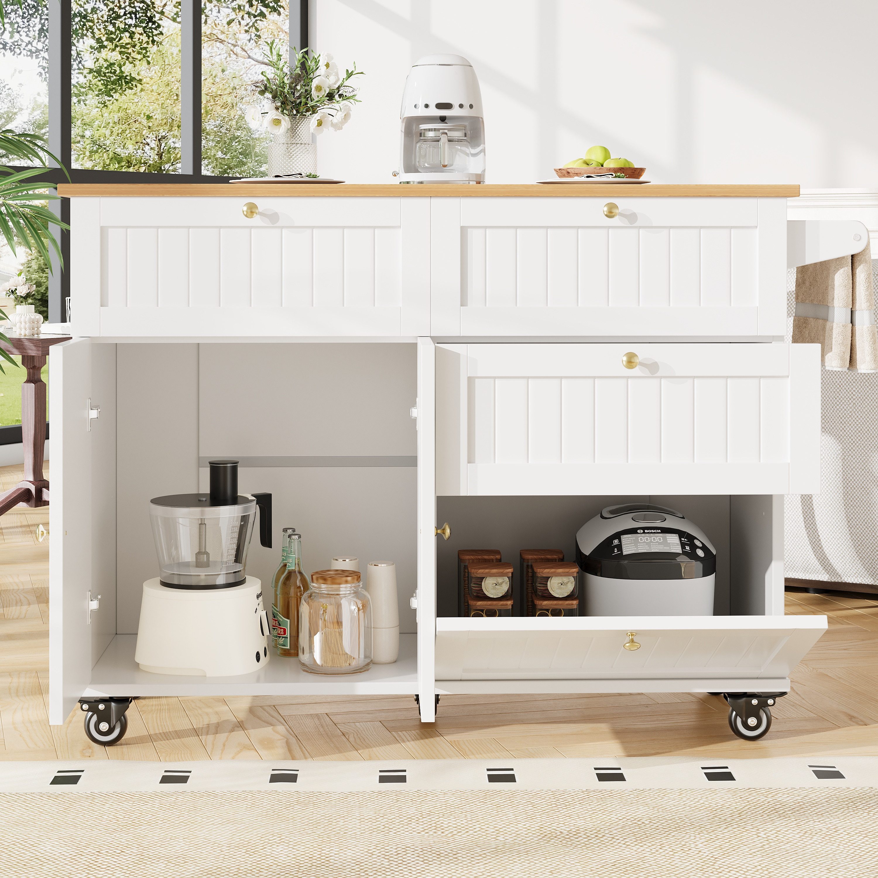 HAUSS SPOLE Küchenwagen mit Holzmaserung, Speicherraum, günstig online kaufen