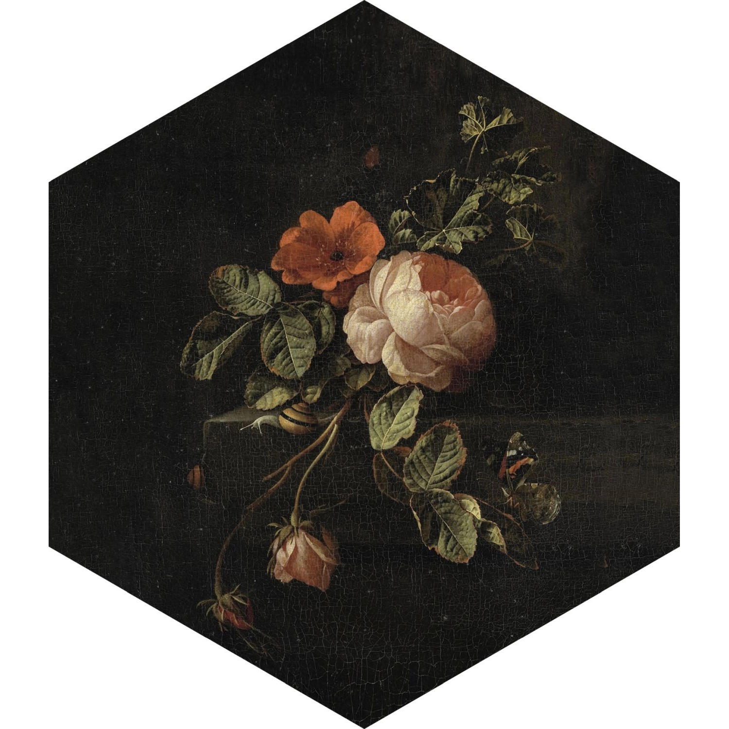 ESTAhome Wandtattoo Blumenstillleben Dunkelrot und Schwarz 70 x 81 cm 15899 günstig online kaufen