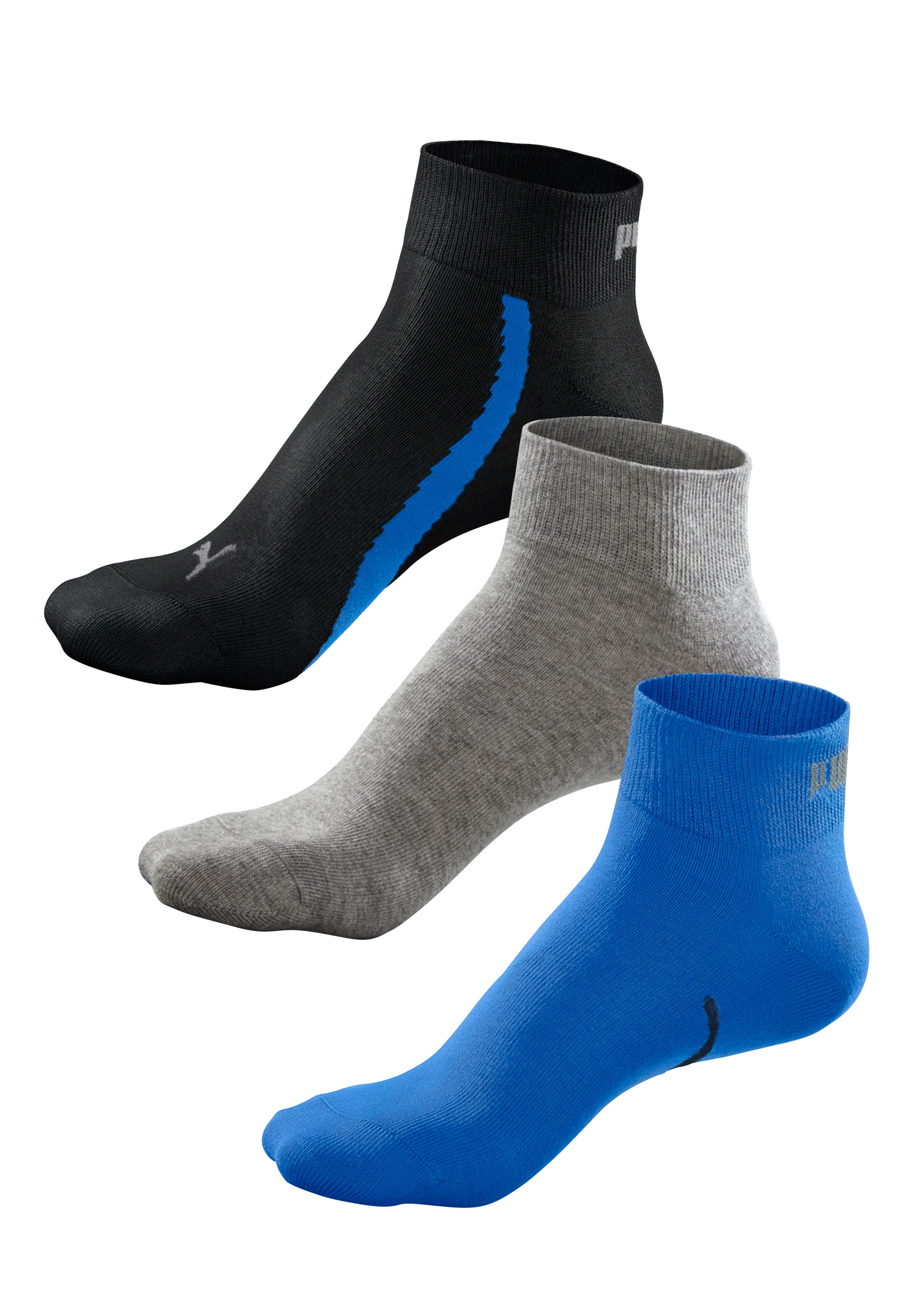 Puma Lifestyle Quarter Socken 3 Paare EU 35-38 Navy / Grey / Strong Blue günstig online kaufen