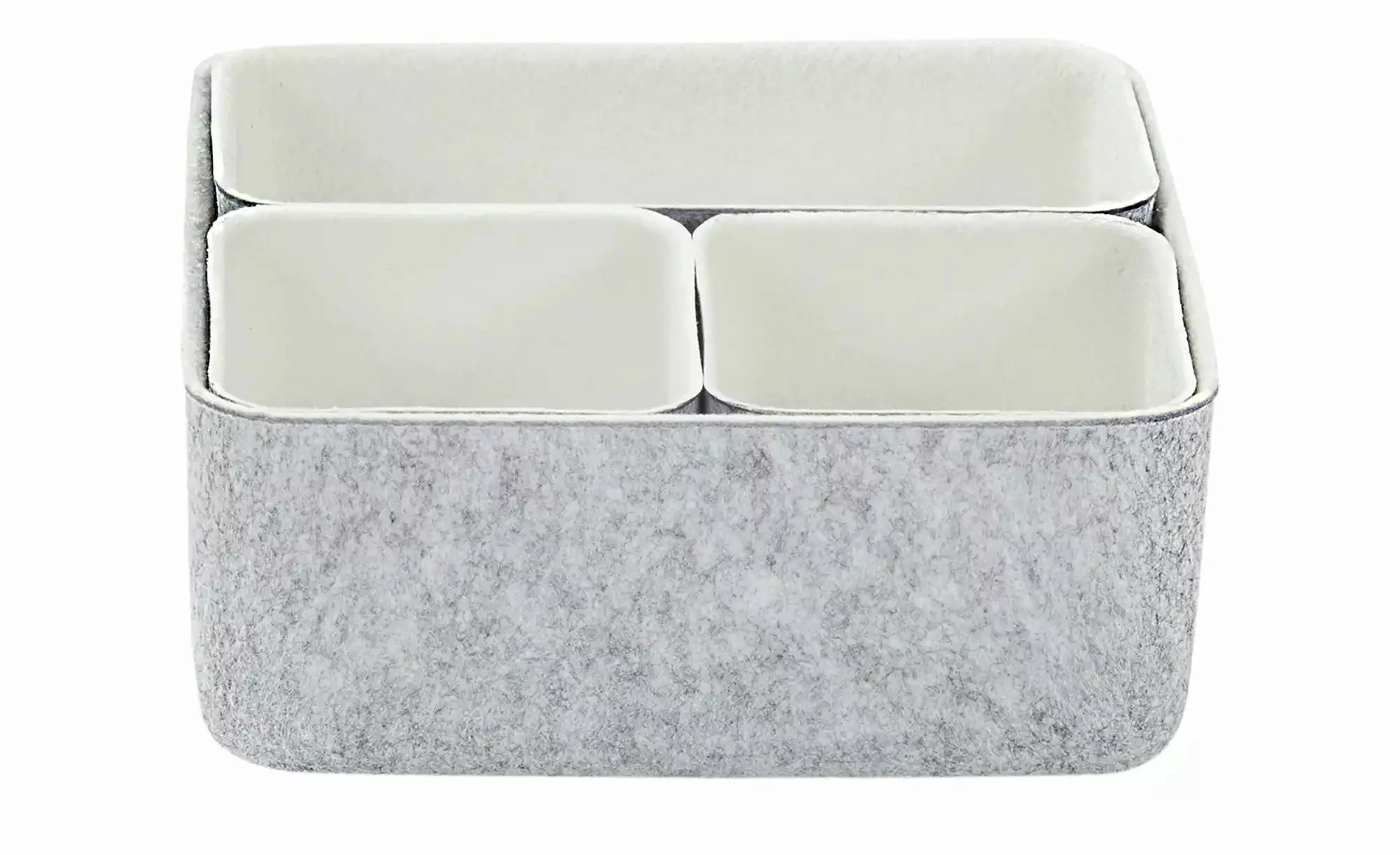 HOME STORY Filzkörbe  4er Set   ¦ grau ¦ Filz ¦ Maße (cm): B: 25 H: 10 T: 2 günstig online kaufen