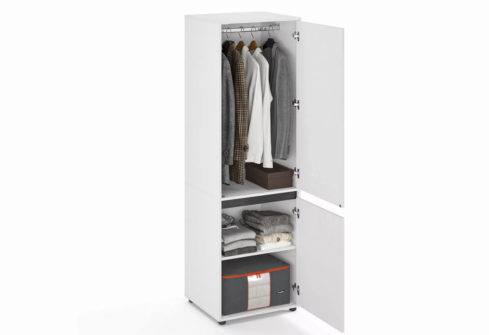 KOMTO Garderobenschrank CUBE 60-90 cm Mit Fächern Schubladen Kleiderschrank günstig online kaufen