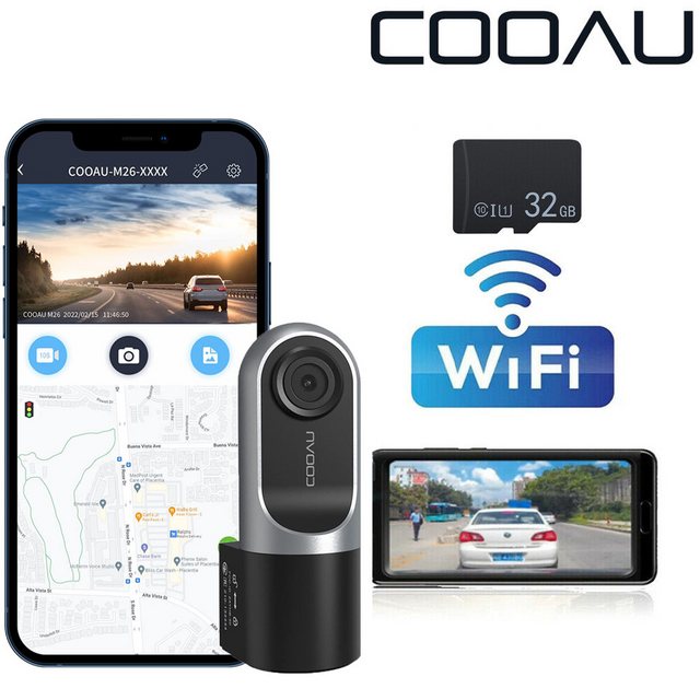 COOAU Mini Dashcam Auto 1080P HD Autokamera Video Recorder mit 32GB SD-Kart günstig online kaufen