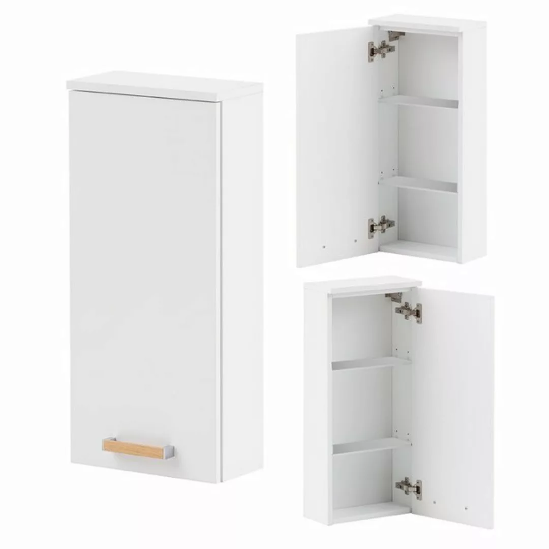 Lomadox Hängeschrank DABO-04 Badezimmer in kreide weiß mit Landhaus-Eiche, günstig online kaufen