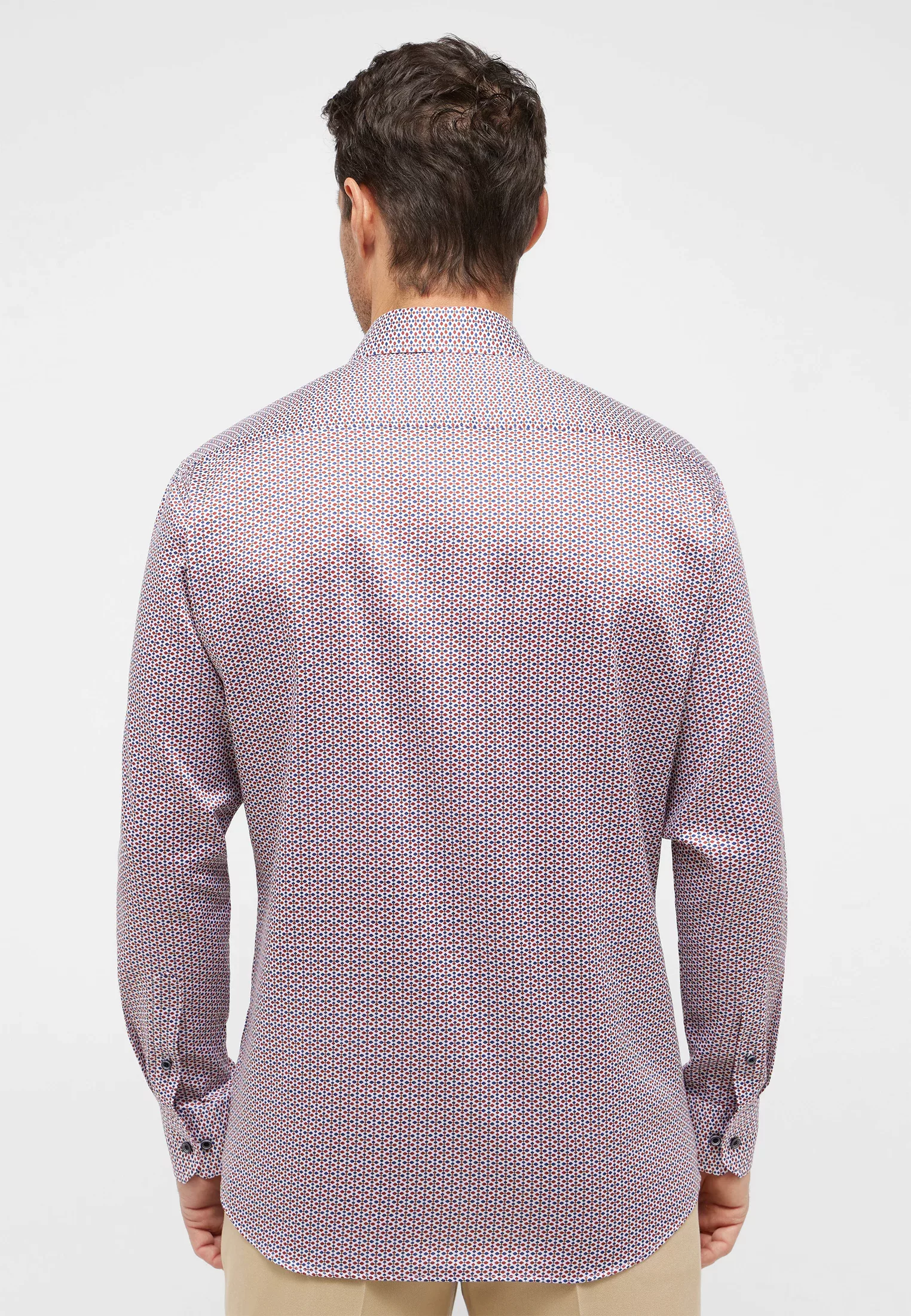 Eterna Langarmhemd - Slim Fit Hemd - minimal print - bügelfrei - Twill Lang günstig online kaufen