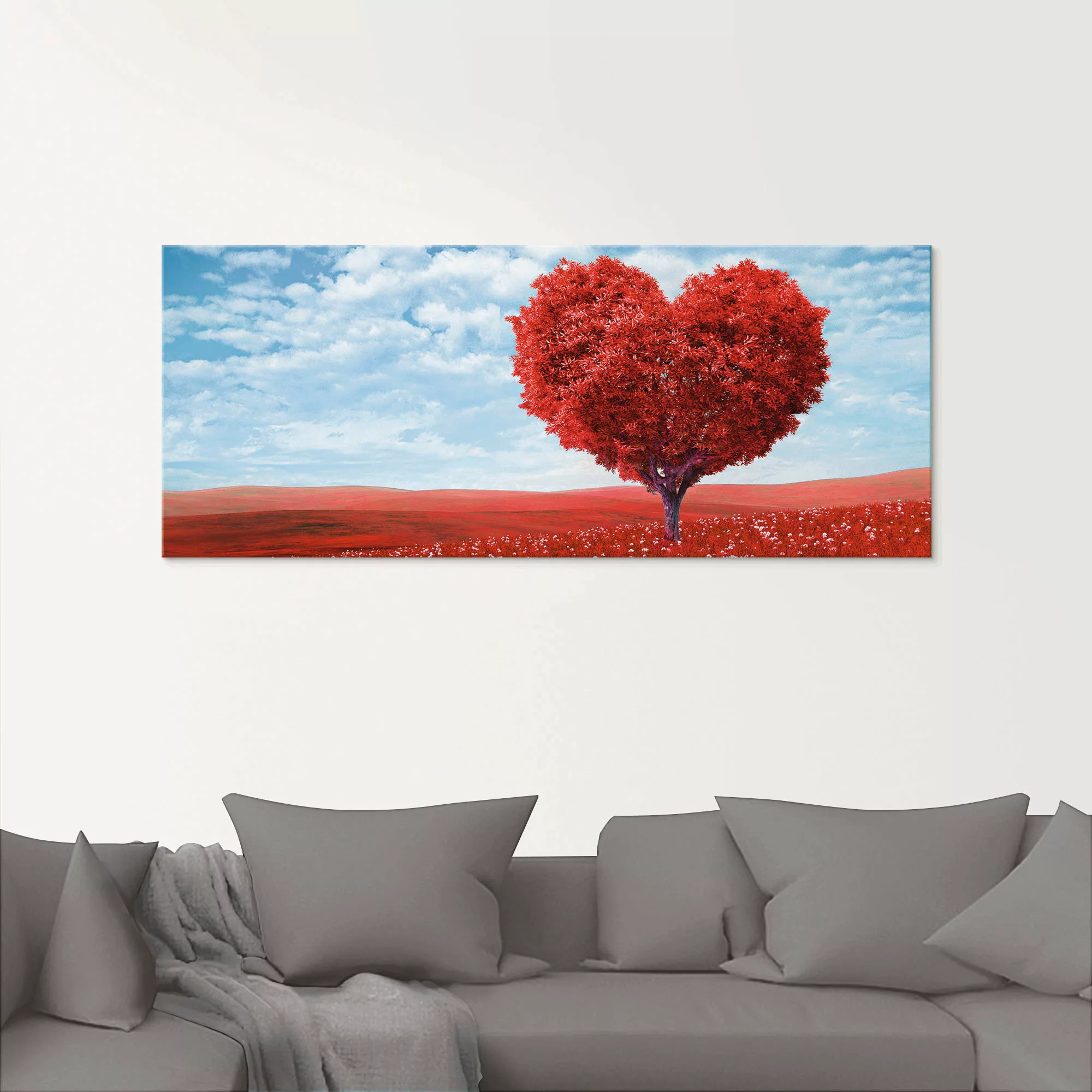 Artland Glasbild »Baum in Form eines Herzens«, Herzen, (1 St.) günstig online kaufen