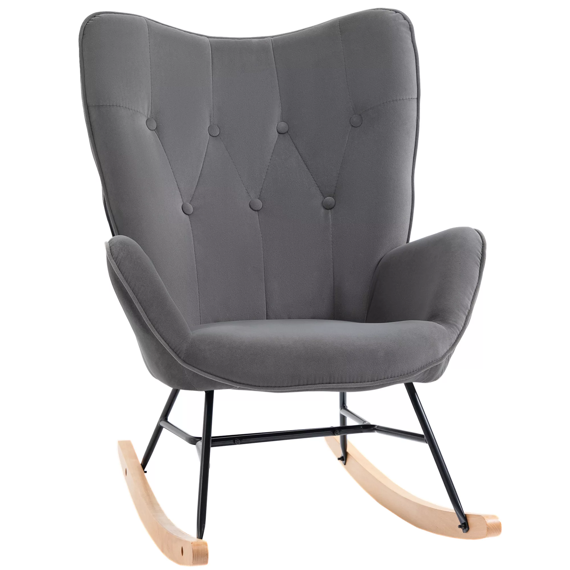 HOMCOM Schaukelstuhl mit Stahlrahmen gepolstert Relax Stuhl Sessel Stuhl Wo günstig online kaufen