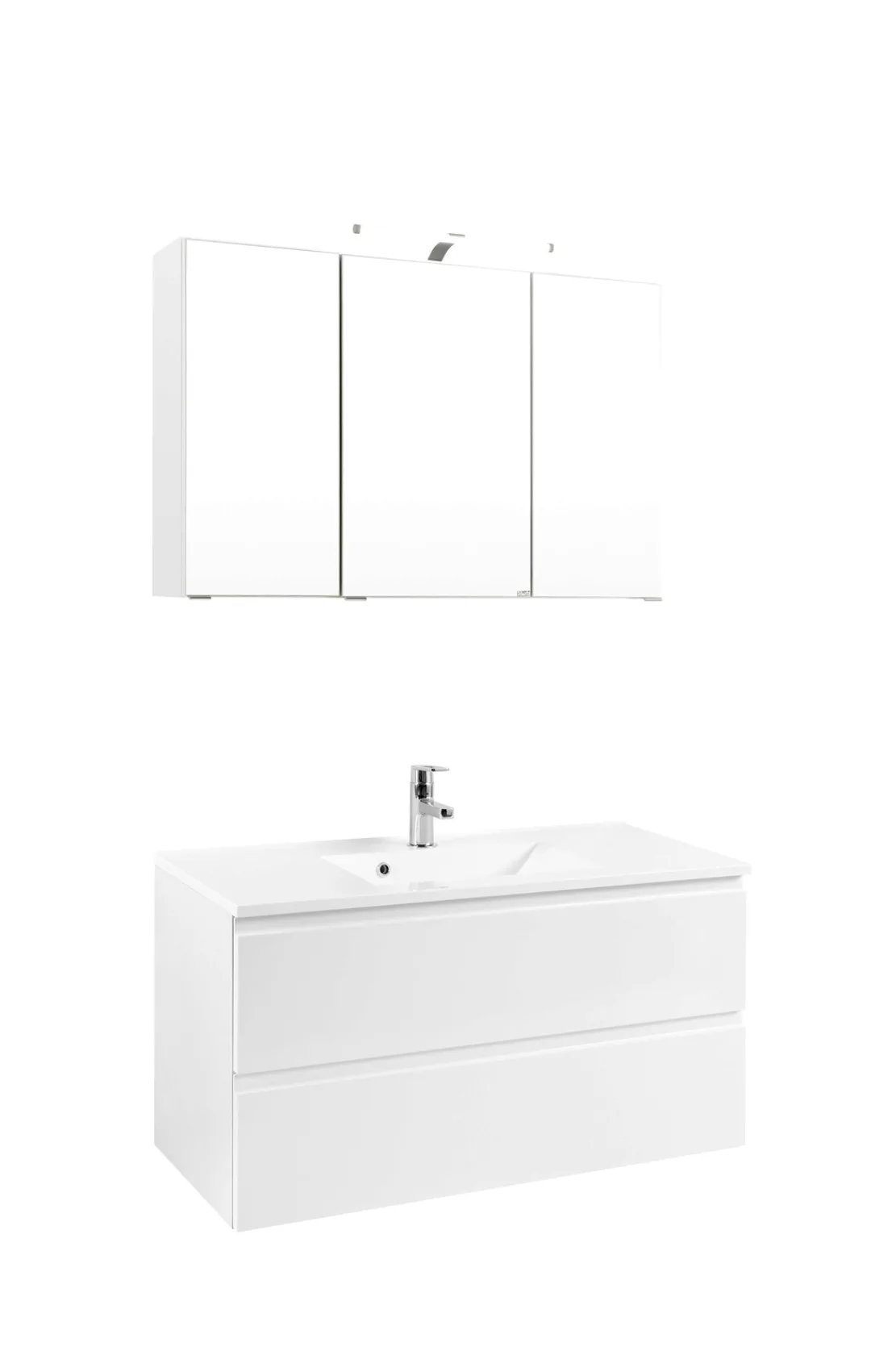 welltime Badmöbel-Set "Cardiff", (2 St.), griffloses Design, Breite 100 cm günstig online kaufen