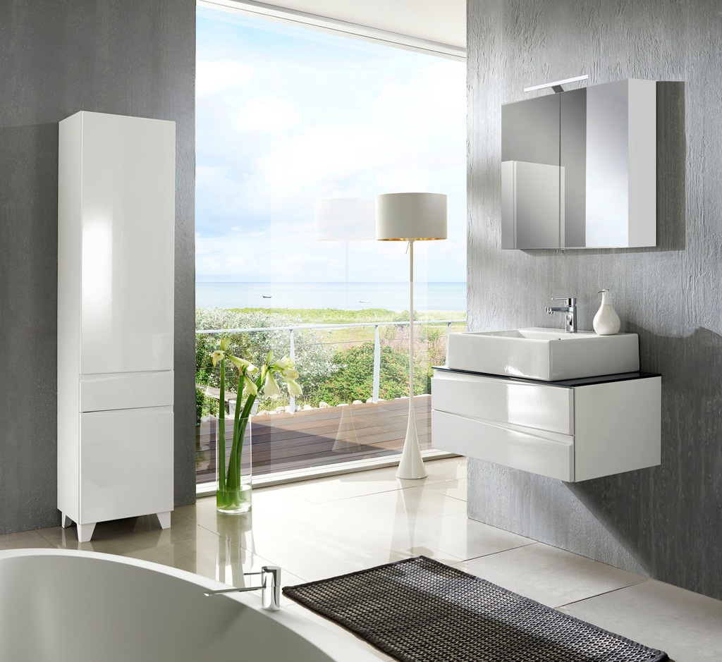 byLIVING Waschbeckenschrank "Shape", (1 St.), für Aufsatzbecken mit asymetr günstig online kaufen
