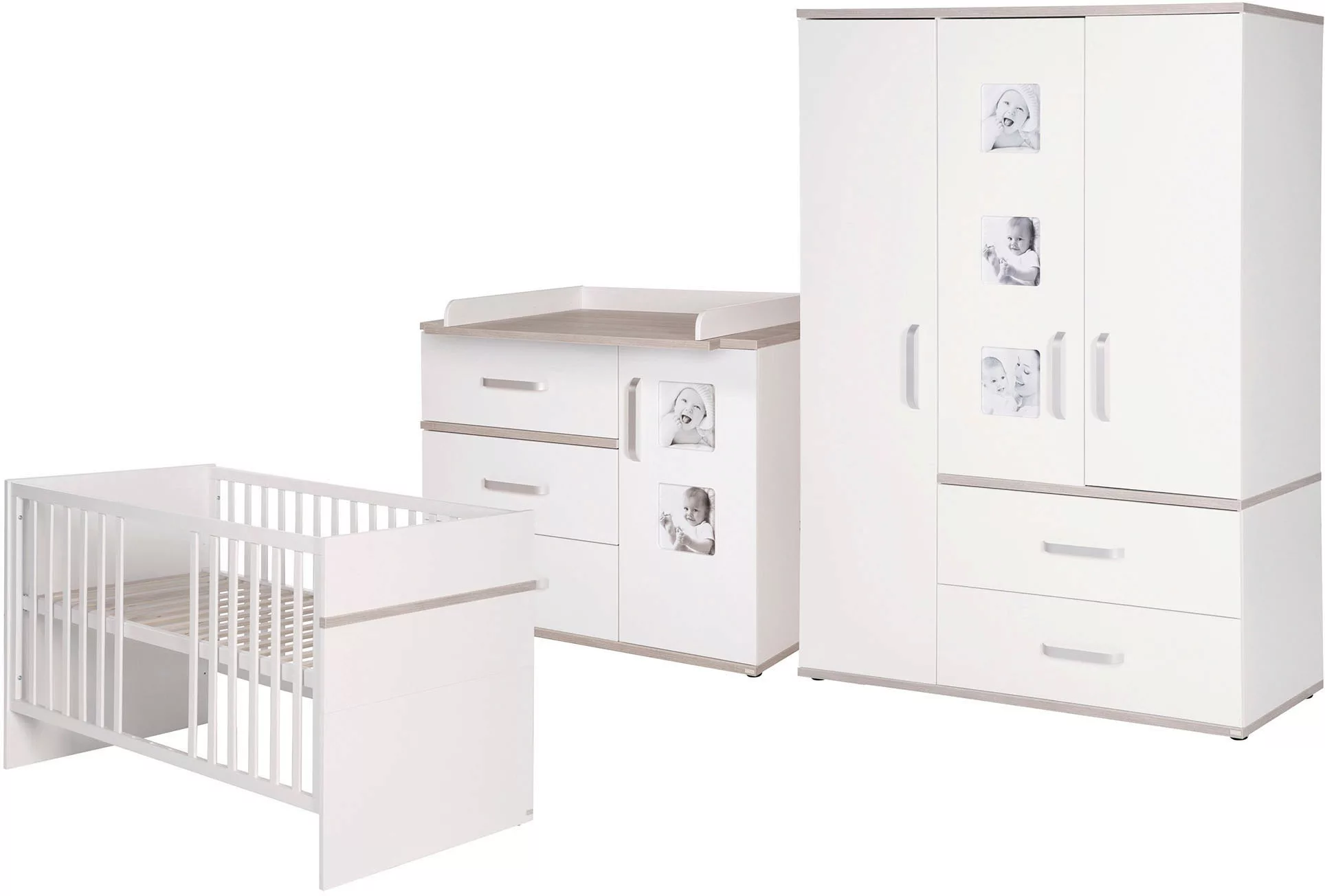 roba® Babyzimmer-Komplettset »Moritz«, (Set, 3 St., Kinderbett, Wickelkommo günstig online kaufen