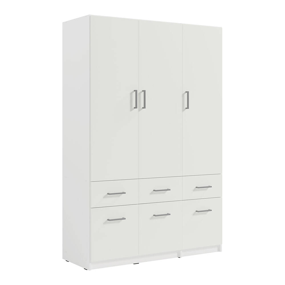 Kleiderschrank 3-türig, 136cm breit, weiß, TRIEST-166 günstig online kaufen