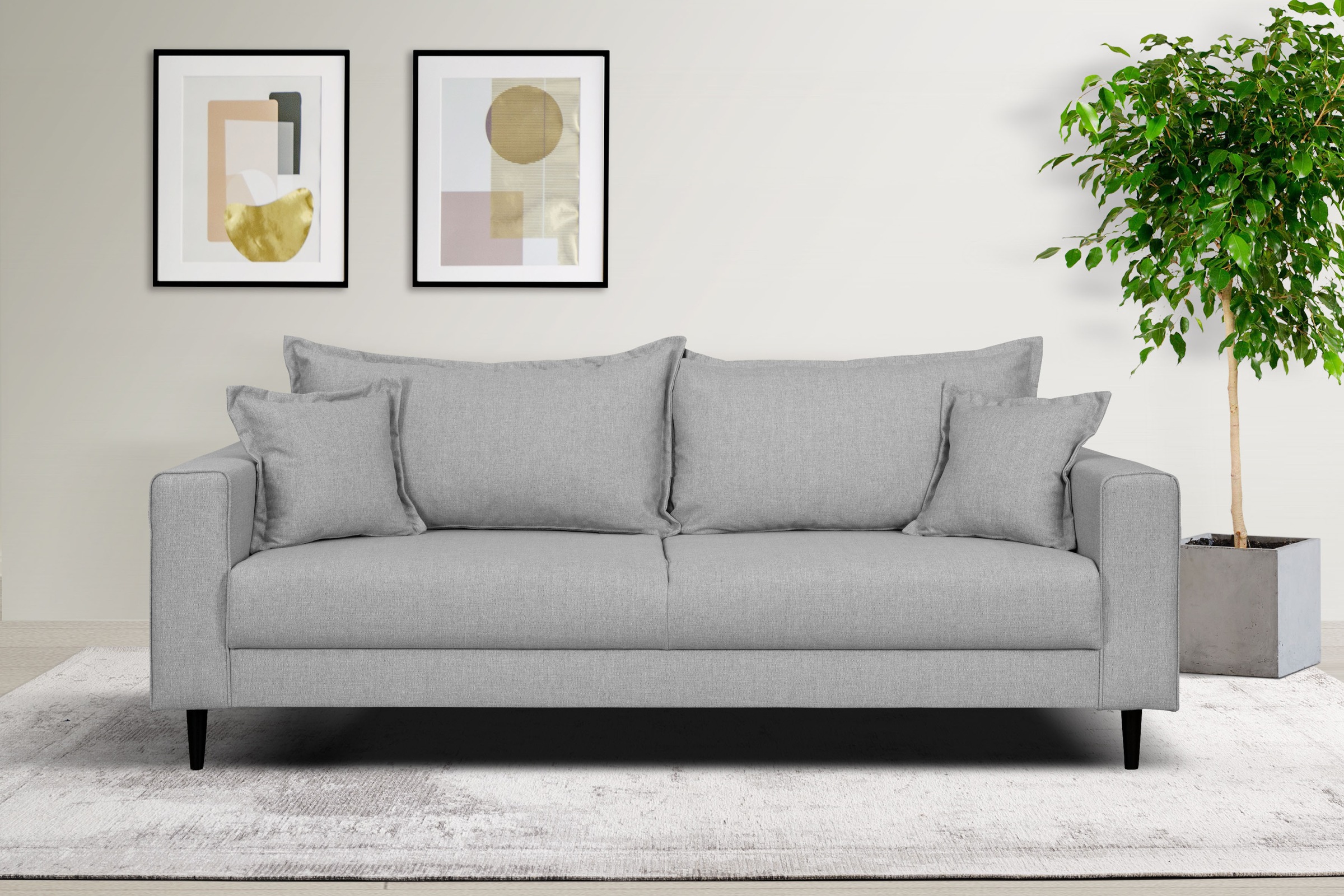 Home affaire 3-Sitzer "VEYRAS, hoher Sitzkomfort, Maße B/T/H: 212/84/76 cm" günstig online kaufen