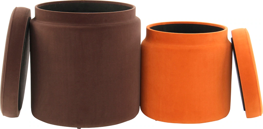Kayoom Stauraumhocker "Hocker Zora 225 2er-Set, samtweicher Stoffbezug,rund günstig online kaufen