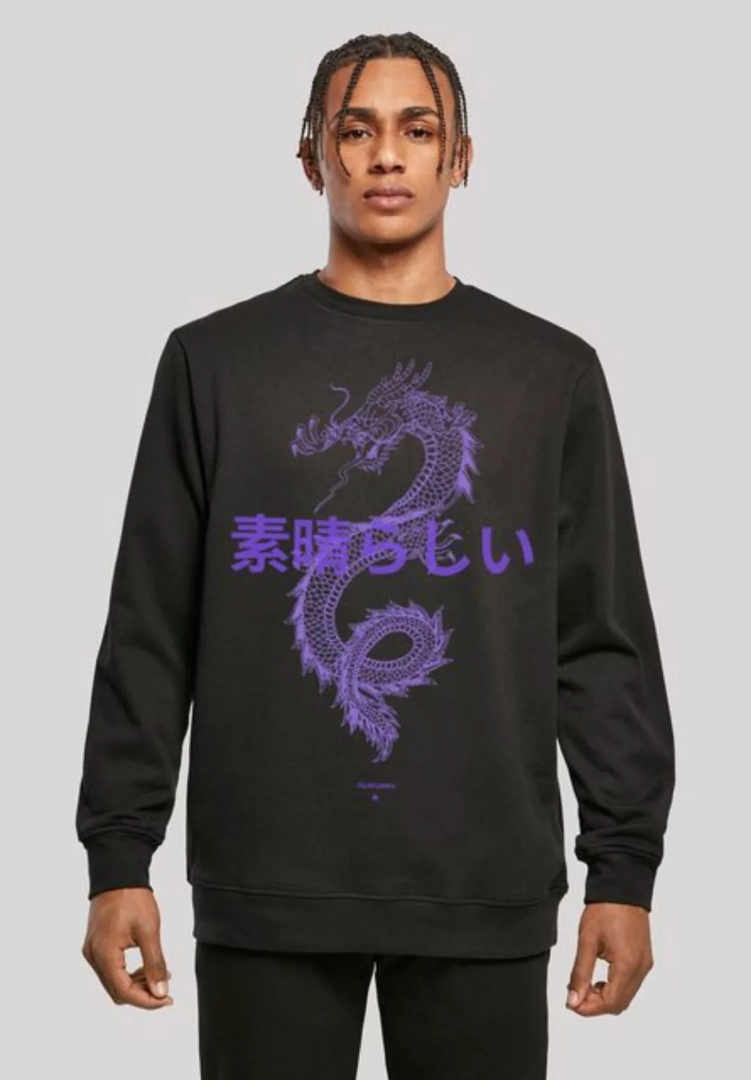 F4NT4STIC Kapuzenpullover Drache Lila Print günstig online kaufen