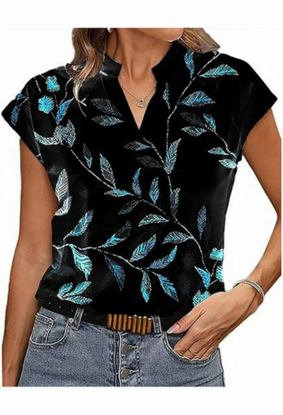 UNAUDY Kurzarmshirt T Shirts Damen Sommer Kurzarm Bedruckt Geeignet für täg günstig online kaufen