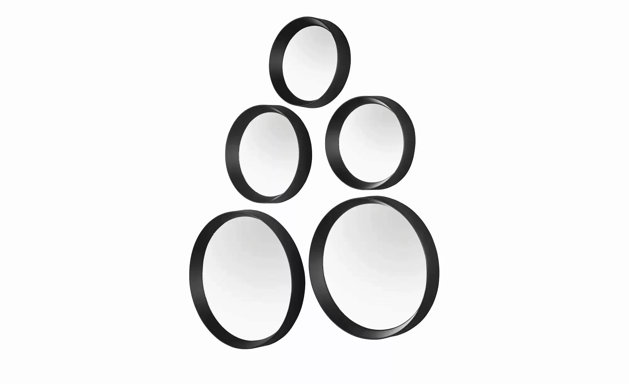 Spiegel 5er Set  Capovalle ¦ schwarz ¦ Glas,Aluminium,Kunststoff Ø: 25 Acce günstig online kaufen