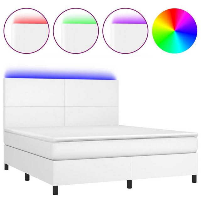 vidaXL Boxspringbett Boxspringbett mit Matratze & LED Kunstleder (180 x 200 günstig online kaufen