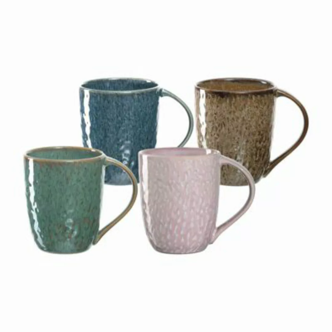 LEONARDO MATERA Keramikbecher 430 ml bunt gemischt 4er Set Kaffeebecher günstig online kaufen