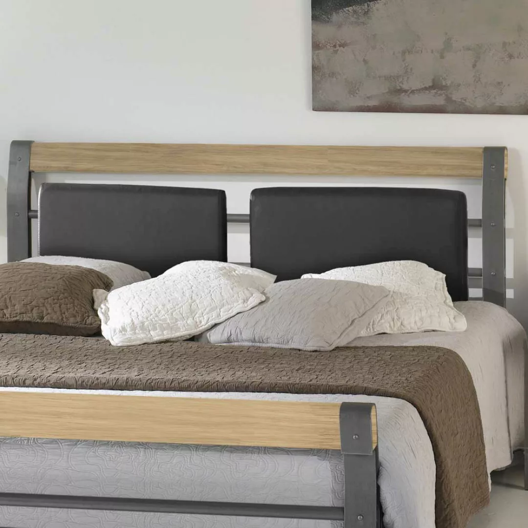 Bett aus Eisen Eiche Massivholz günstig online kaufen