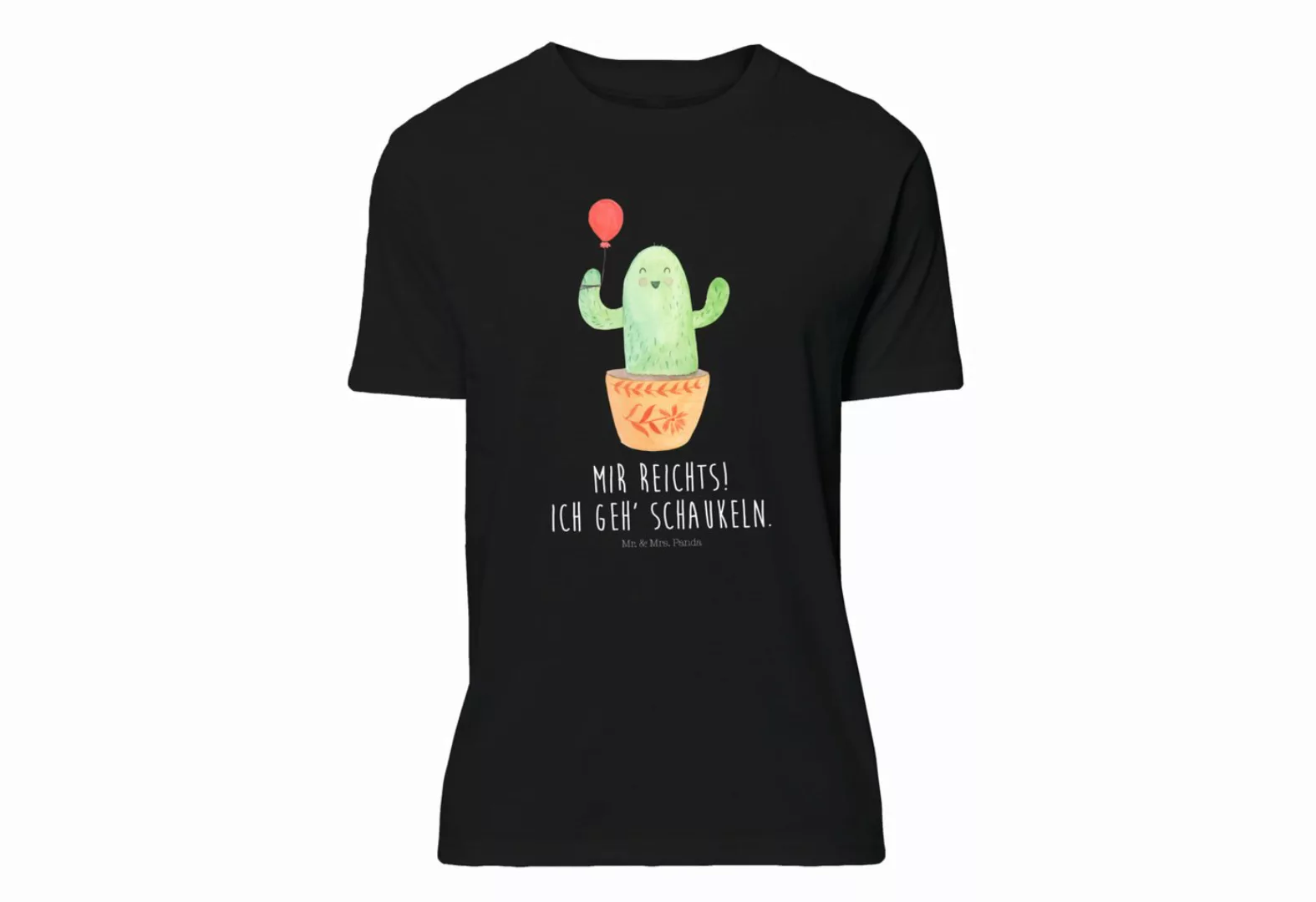 Mr. & Mrs. Panda T-Shirt Kaktus Luftballon - Schwarz - Geschenk, Junggesell günstig online kaufen