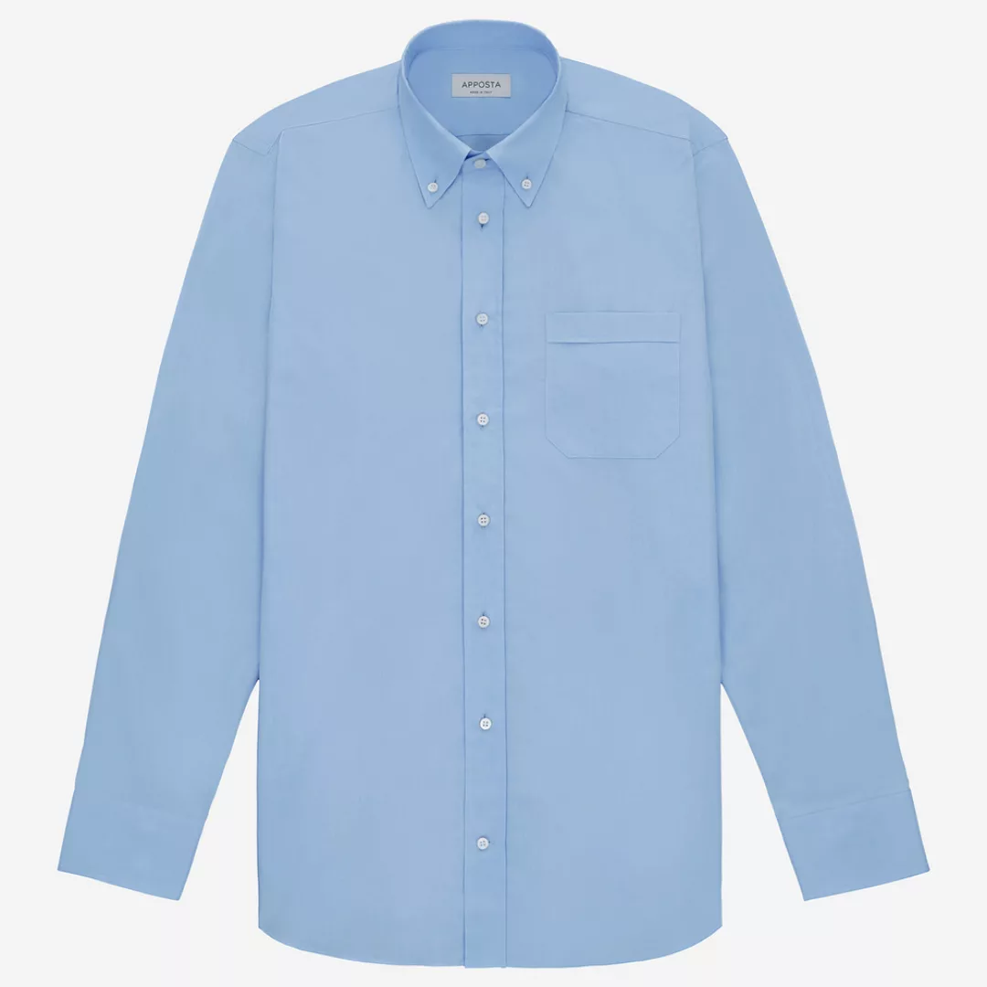 Hemd  einfarbig  hellblau 100% reine baumwolle pinpoint, kragenform  button günstig online kaufen