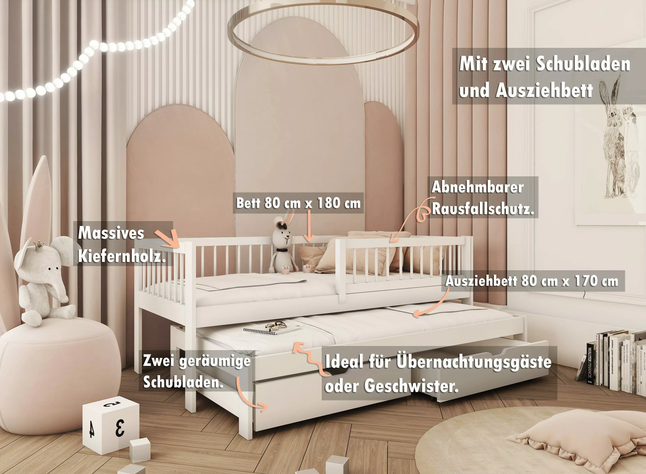 thematys Kinderbett mit zwei Schubladen und günstig online kaufen