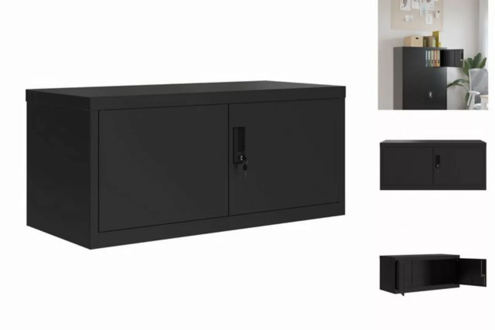 vidaXL Aktenschrank Aktenschrank Schwarz 90x40x40 cm Stahl günstig online kaufen