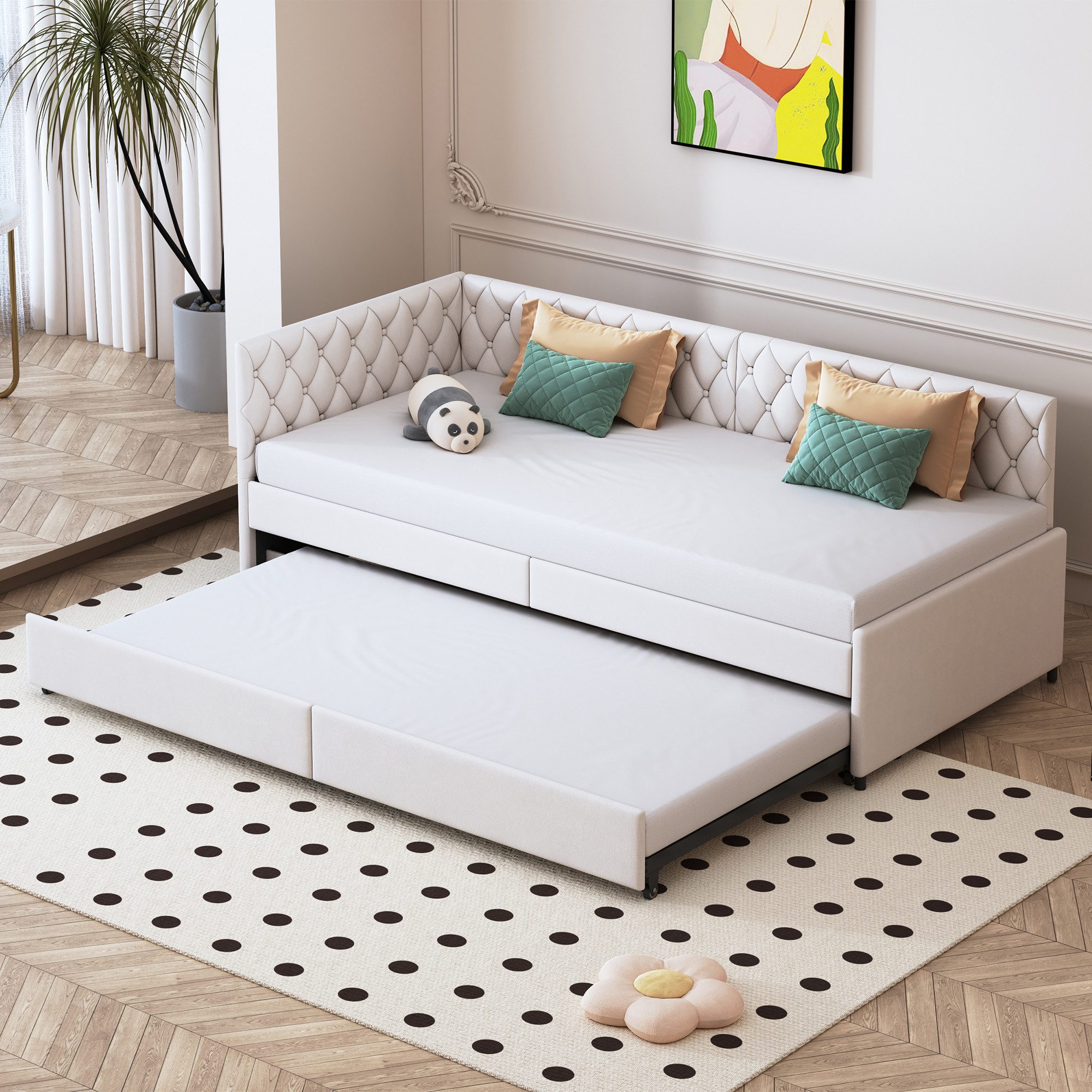 FUROKOY Schlafsofa Polsterbett Ausziehbett Schlafsofa 90/180x200 günstig online kaufen
