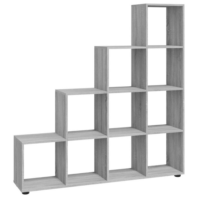 vidaXL Bücherregal Treppenregal Grau Sonoma 142 cm Holzwerkstoff, 1-tlg. günstig online kaufen