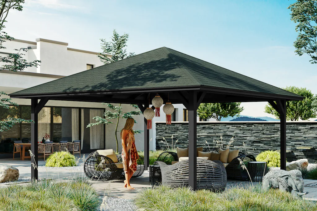 Skanholz Pavillon "Cannes 4", 4-Eck, BxT: 569x569 cm günstig online kaufen