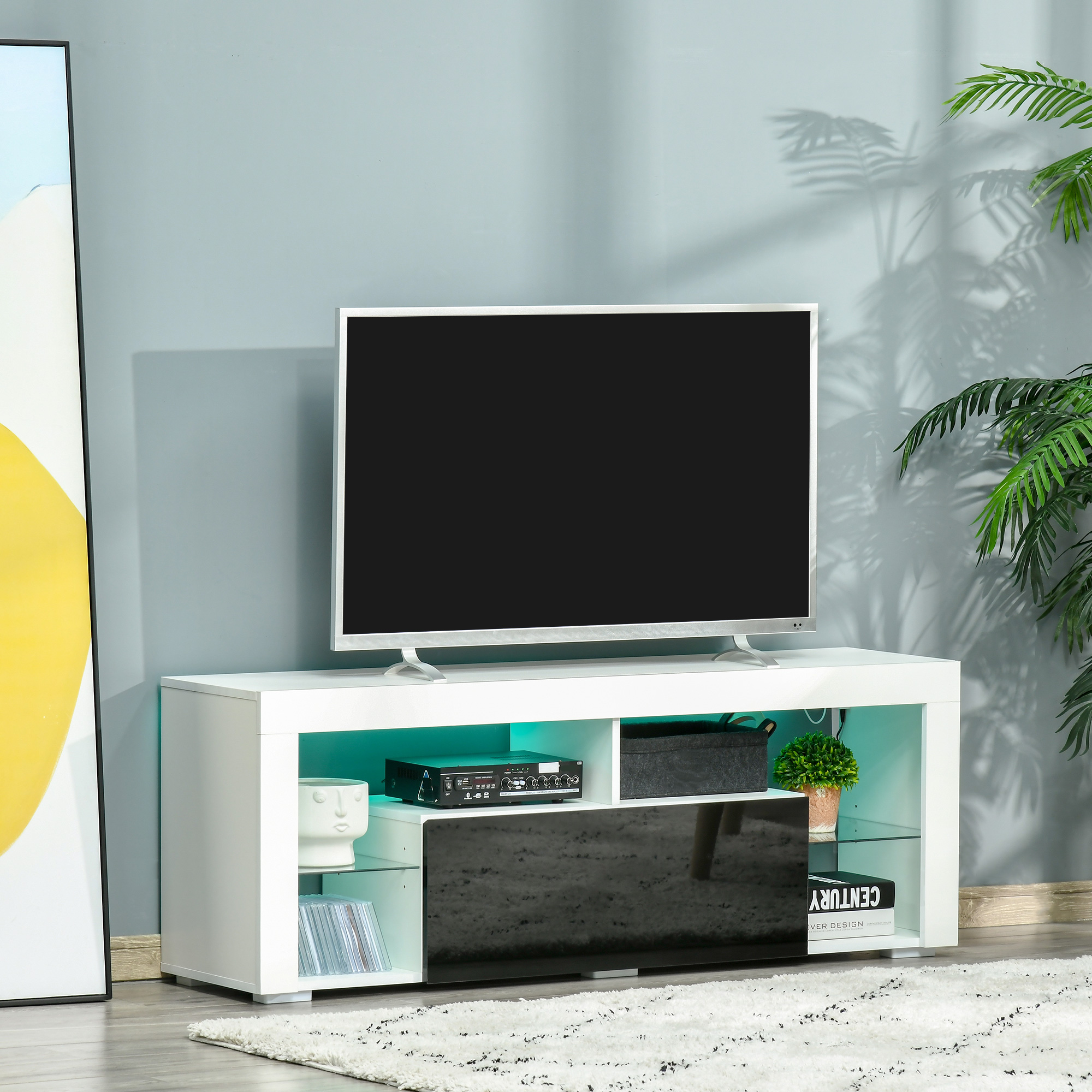 HOMCOM TV-Ständer mit 20 Farben LED-Lichtern und Fernbedienung, Fernseher b günstig online kaufen