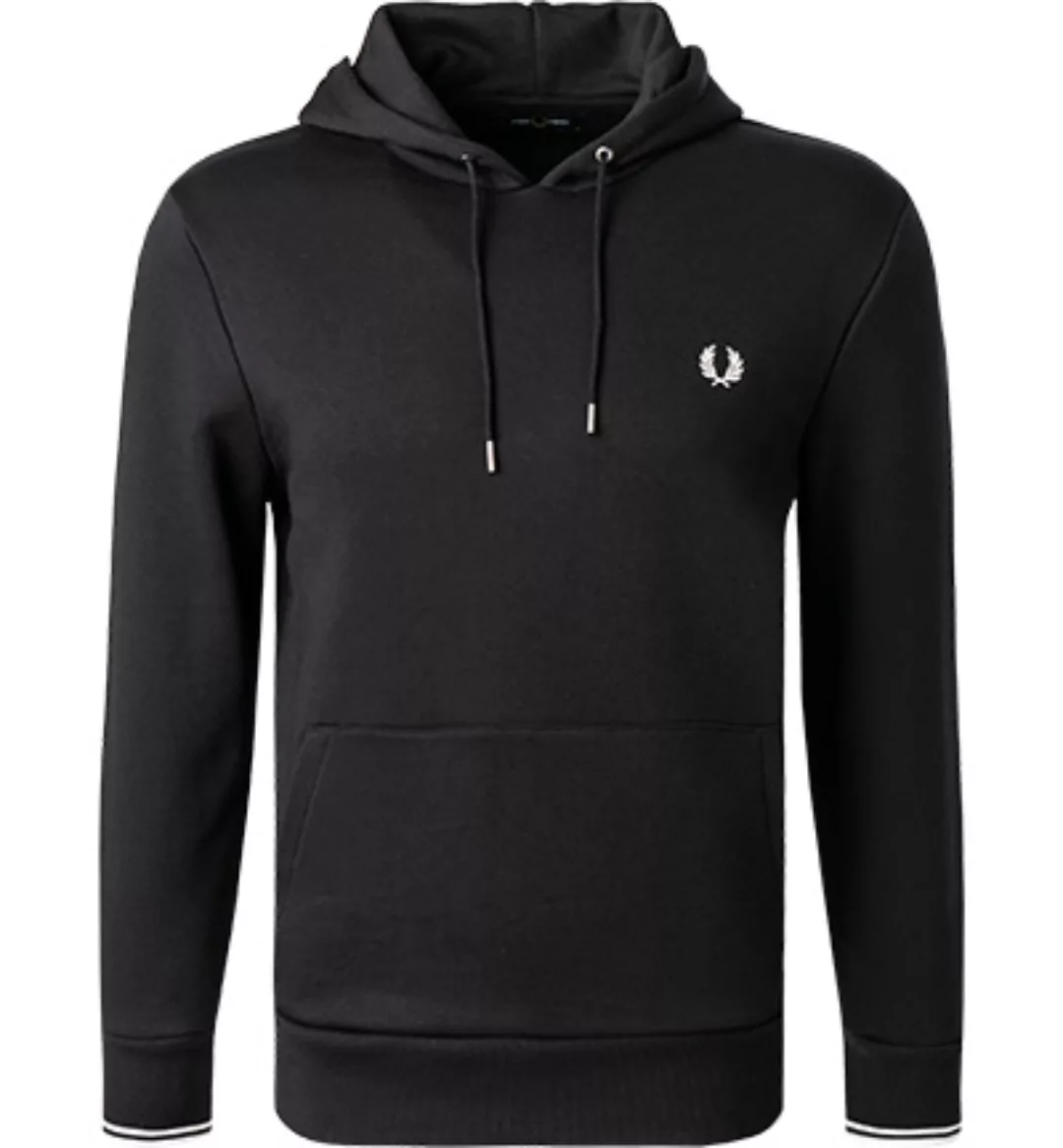 Fred Perry – Kapuzenpullover zum Überziehen in Schwarz mit Kontraststreifen günstig online kaufen