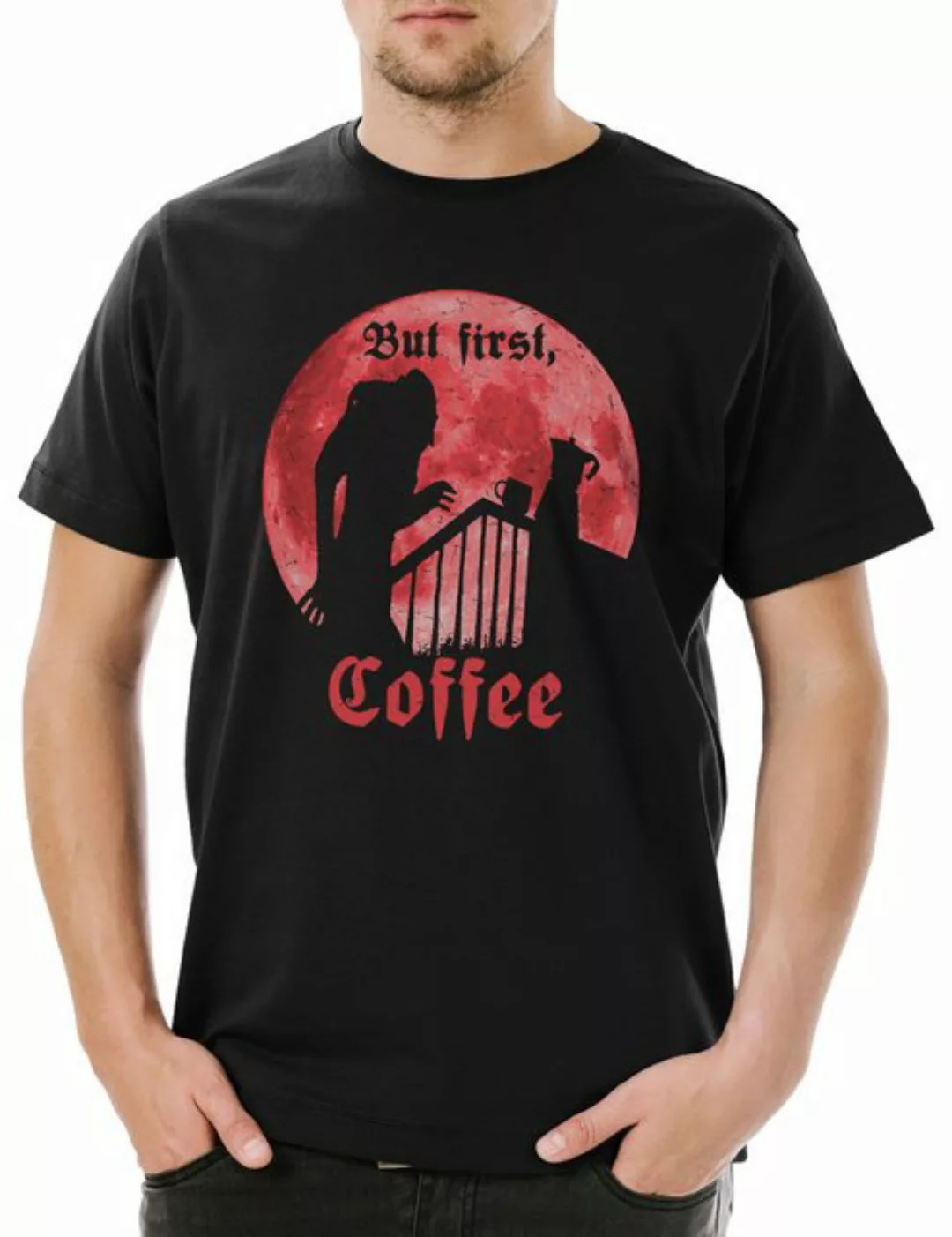 Urban Backwoods Print-Shirt Nosferatu Coffee Herren T-Shirt Vampir Vampire günstig online kaufen