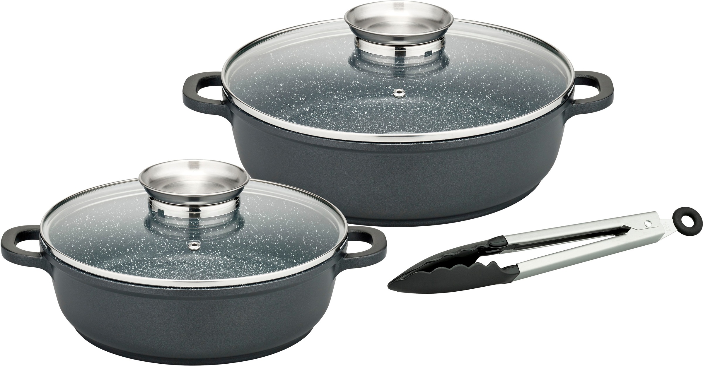 GSW Pfannen-Set »Gourmet Granit«, Aluminiumguss, (Set, 5 tlg., 1x Servierpf günstig online kaufen