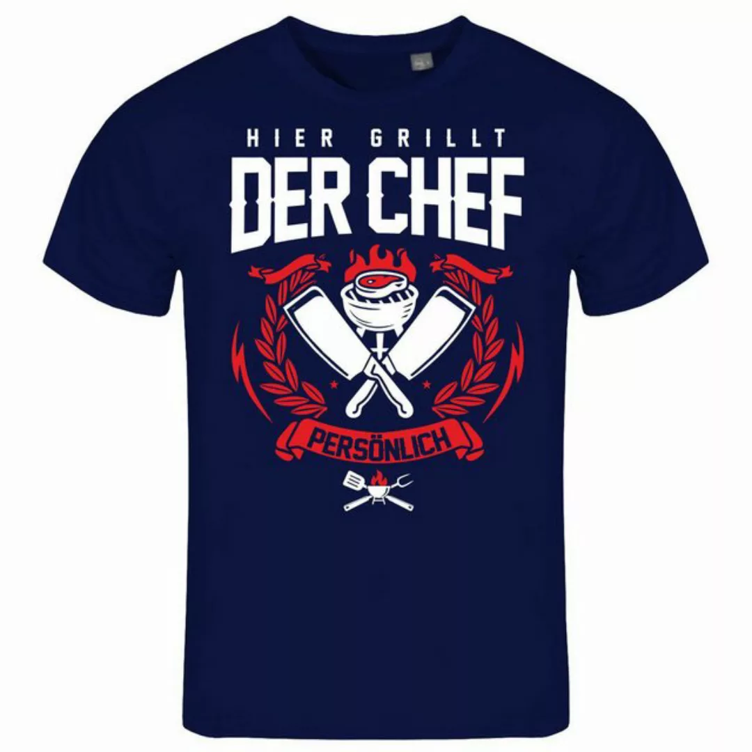 deinshirt Print-Shirt Herren T-Shirt Hier grillt der Chef noch persönlich F günstig online kaufen