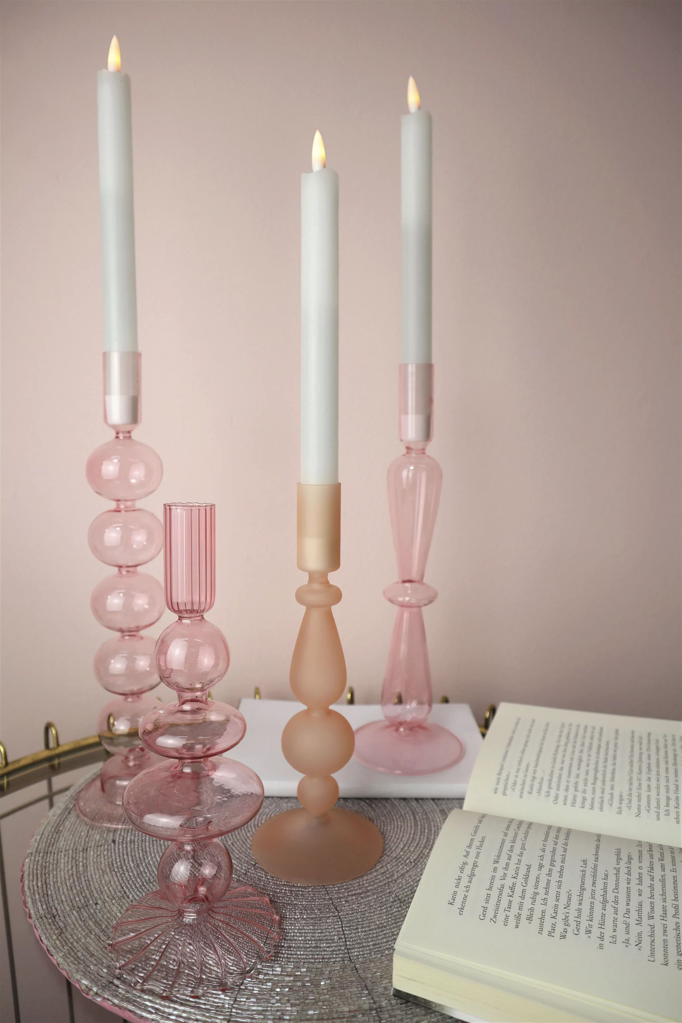 AM Design Kerzenhalter »Stabkerzenhalter aus Glas«, (Set, 2 St.), Höhe ca. günstig online kaufen