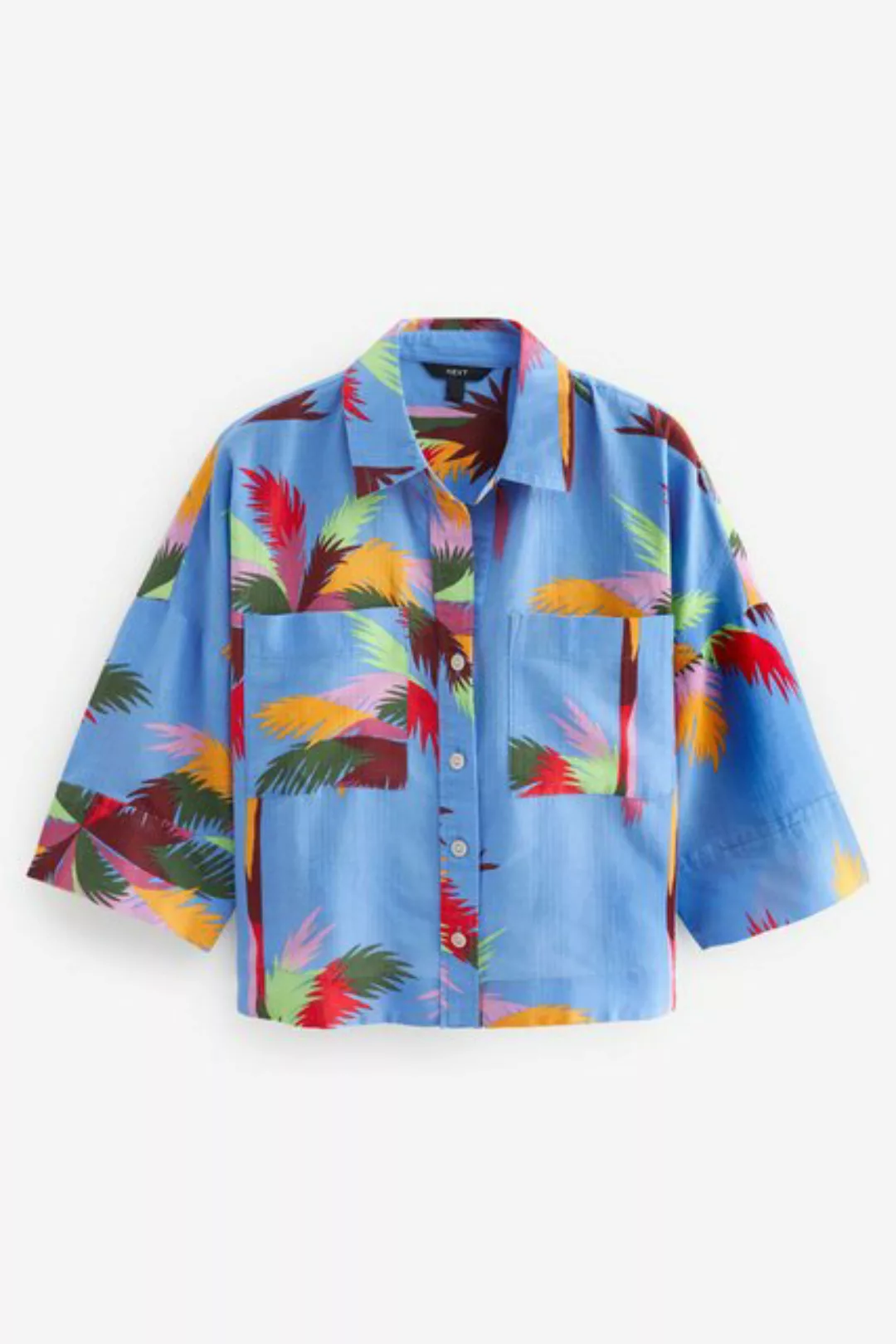 Next Kurzarmbluse Kurzärmeliges Safari Hemd aus Leinengemisch (1-tlg) günstig online kaufen