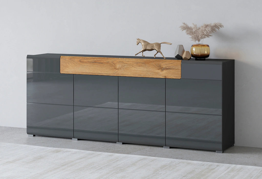 INOSIGN Sideboard "Toledo,Breite 208cm,moderne Kommode mit dekorative Fräsu günstig online kaufen