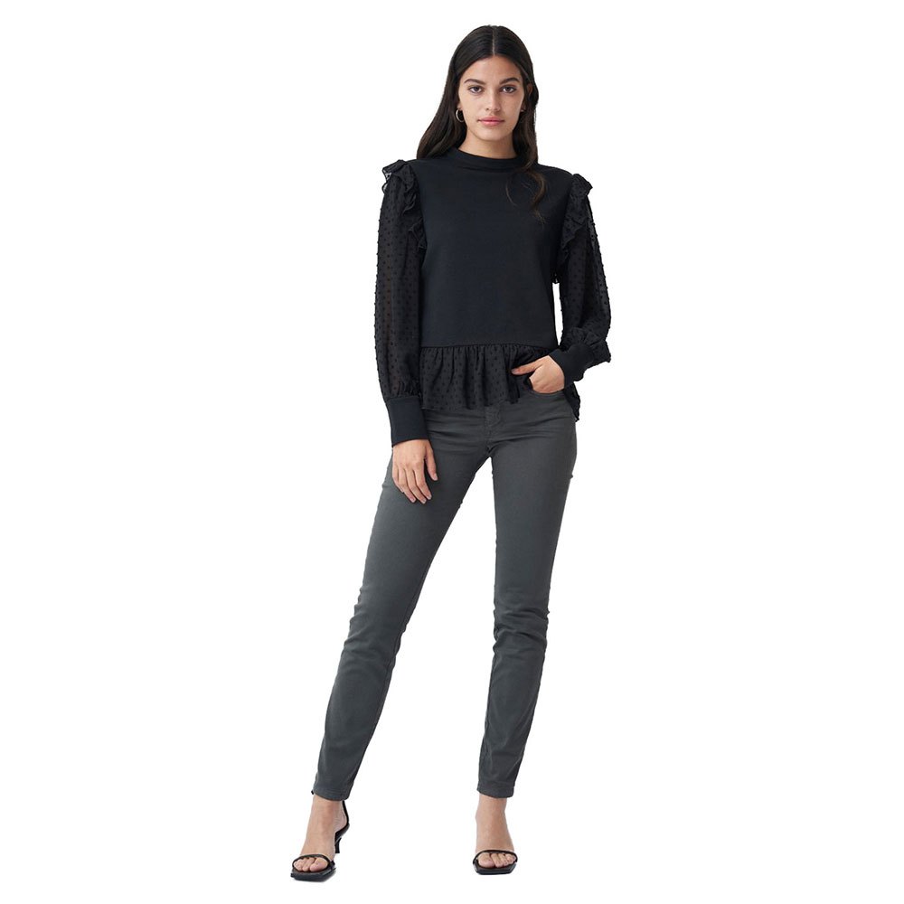 Salsa Jeans 124986-000 / Transparent Langarm Bluse S Black günstig online kaufen