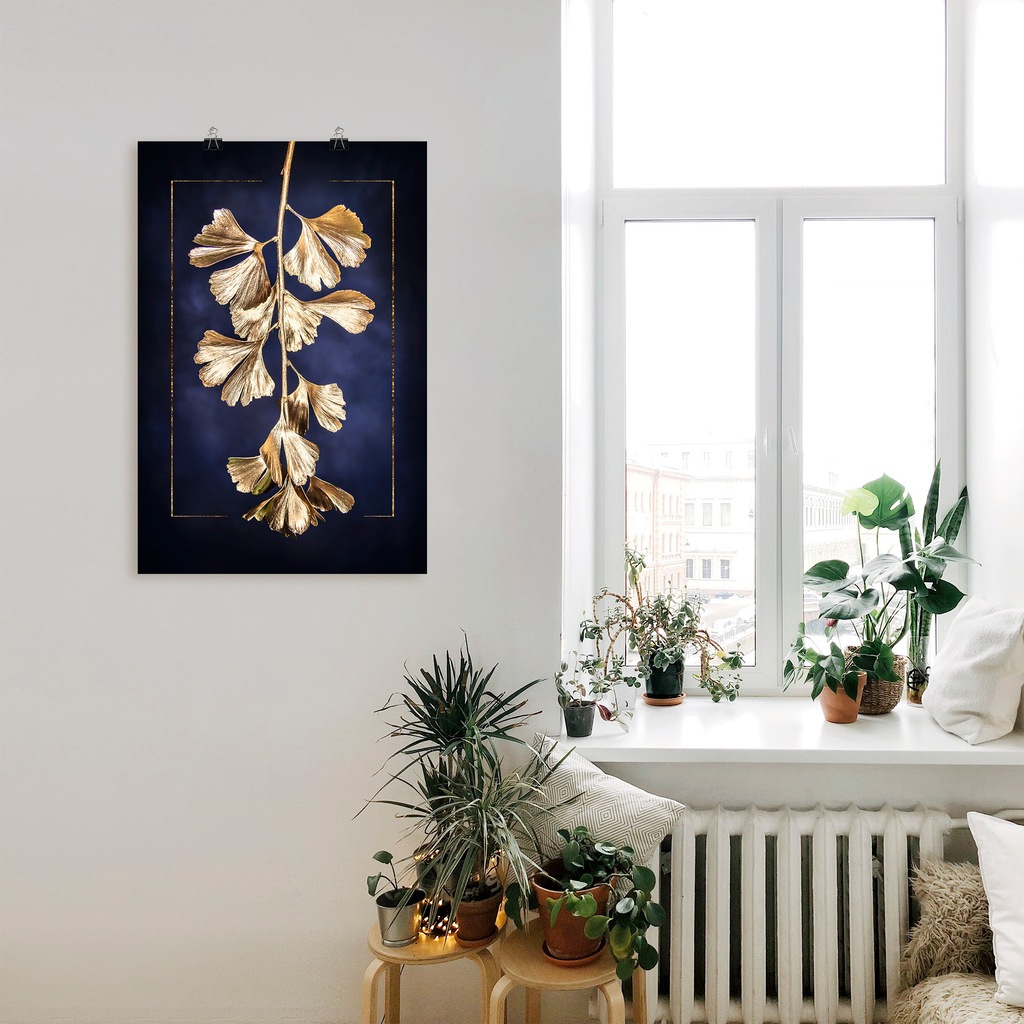 Artland Wandbild »Goldener Gingko«, Blätterbilder, (1 St.), als Leinwandbil günstig online kaufen