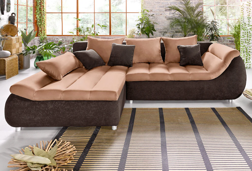 INOSIGN Ecksofa "Imola modern und elegant, bequem, aktuelle Steppung im Sit günstig online kaufen