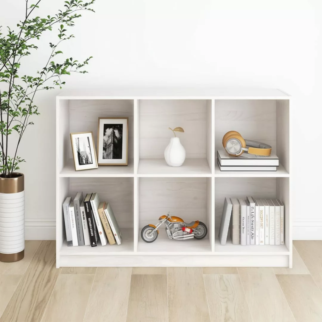 Bücherregal Weiß 104x33x76 Cm Massivholz Kiefer günstig online kaufen