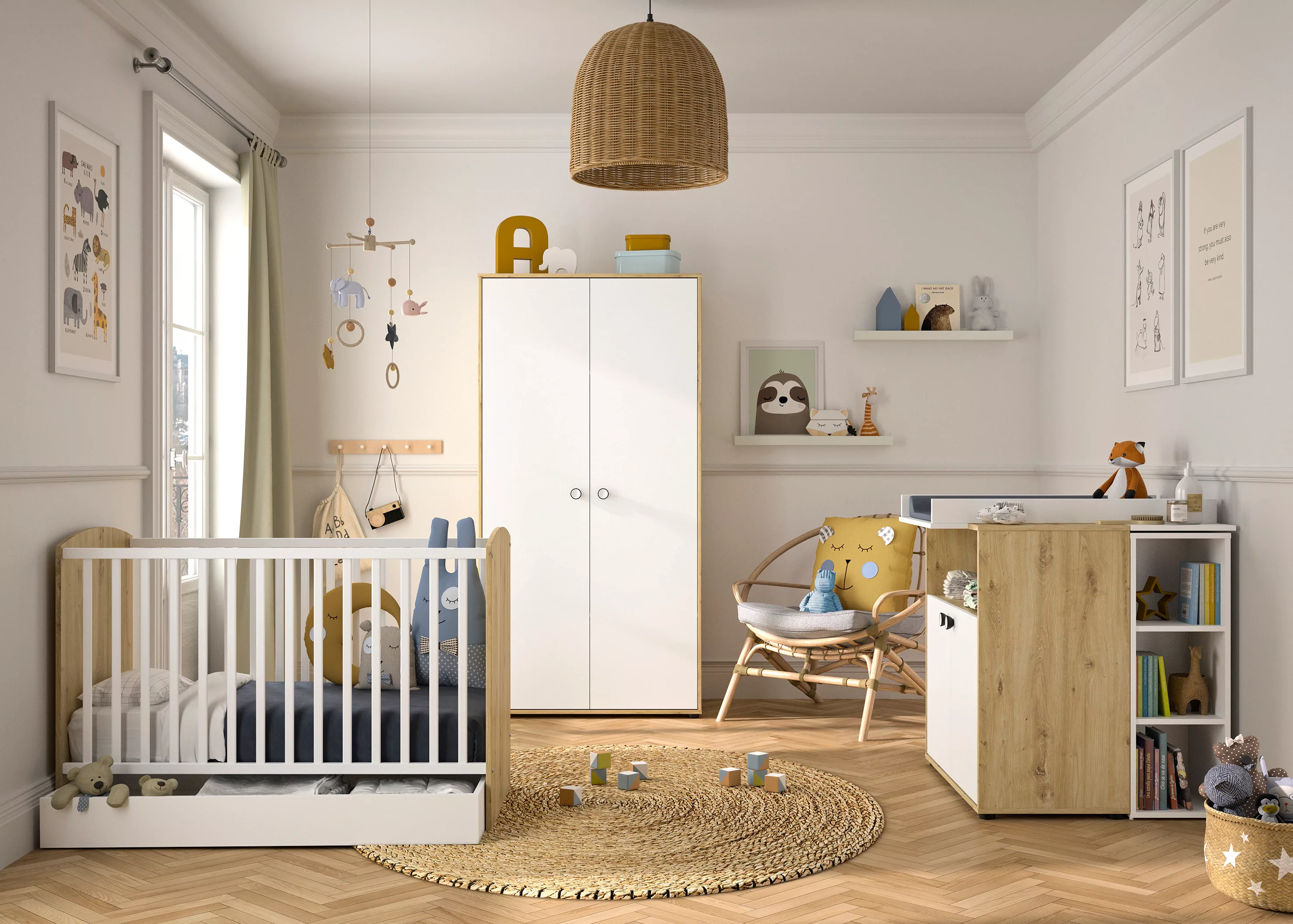 Galipette Babyzimmer-Komplettset "Arthur", (6 tlg., mit Schrank, Bett mit S günstig online kaufen