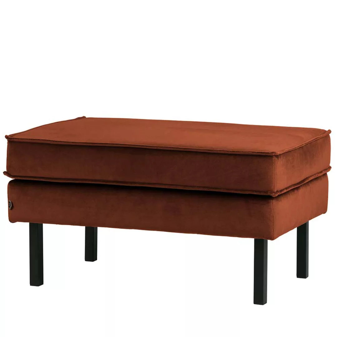 Couchhocker in Rostfarben Samt Retro Style günstig online kaufen