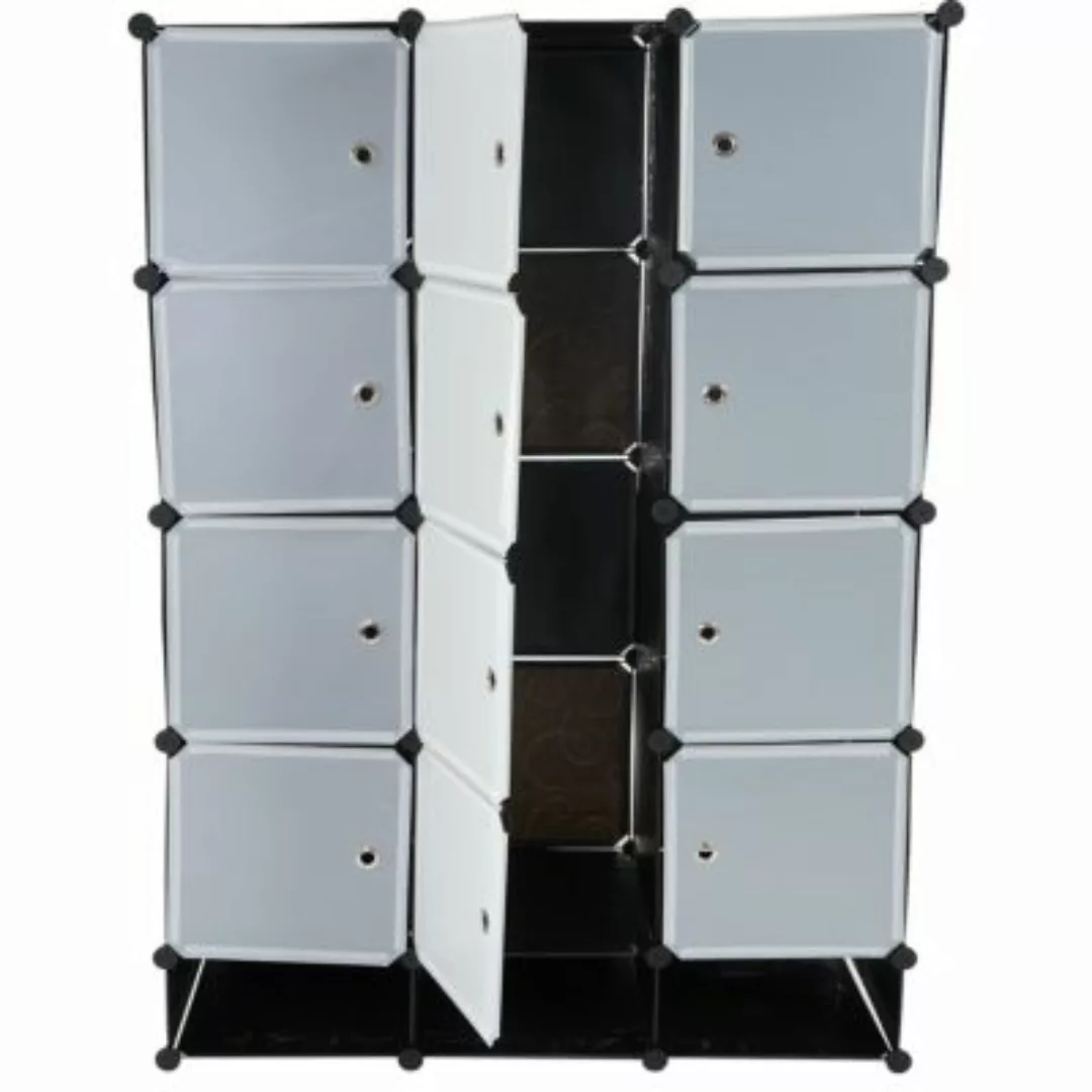 HWC Mendler Regalsystem mit 8 Boxen je 37x37x47cm schwarz schwarz/weiß günstig online kaufen