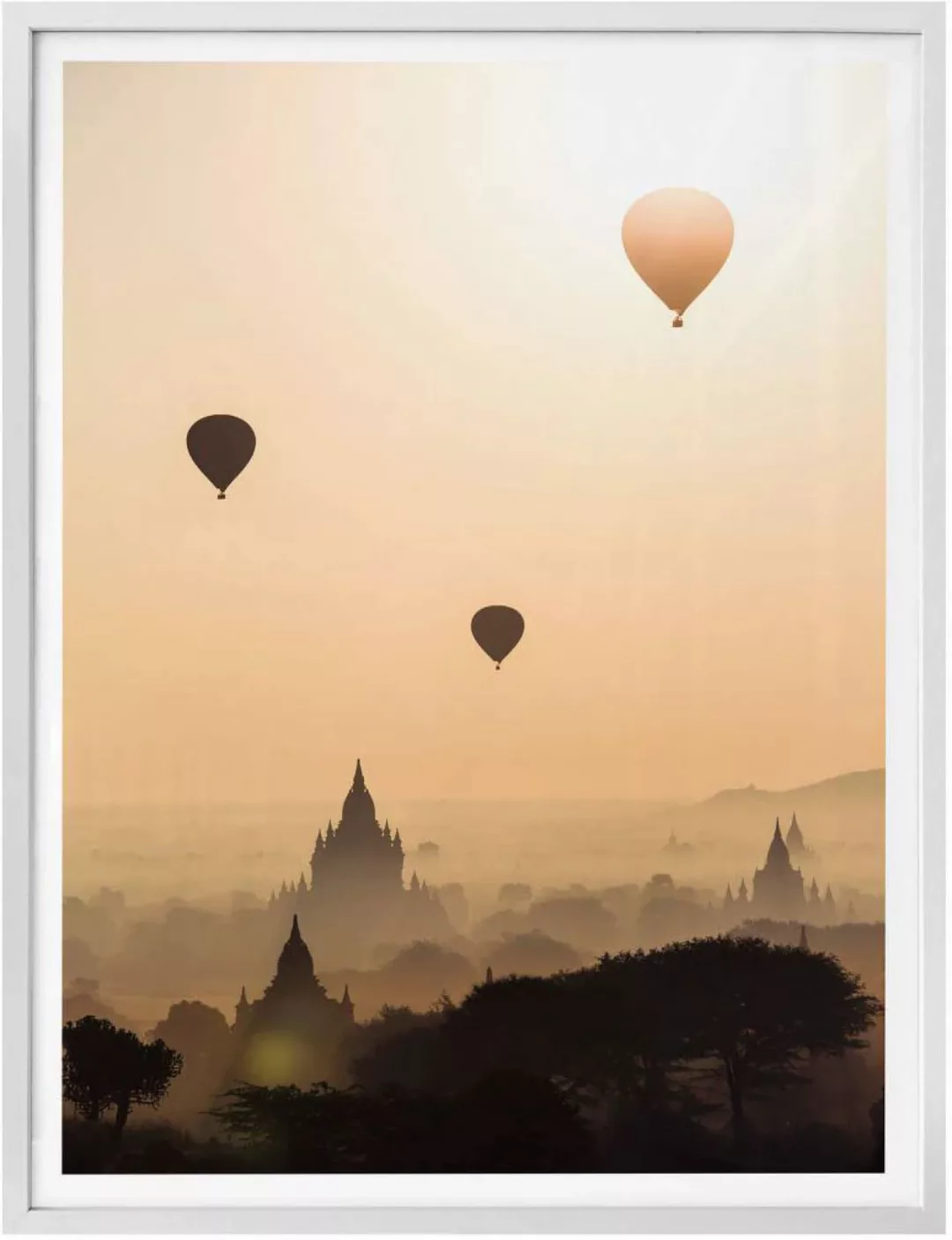 Wall-Art Poster "Morgen über Bagan", Landschaften, (1 St.), Poster ohne Bil günstig online kaufen