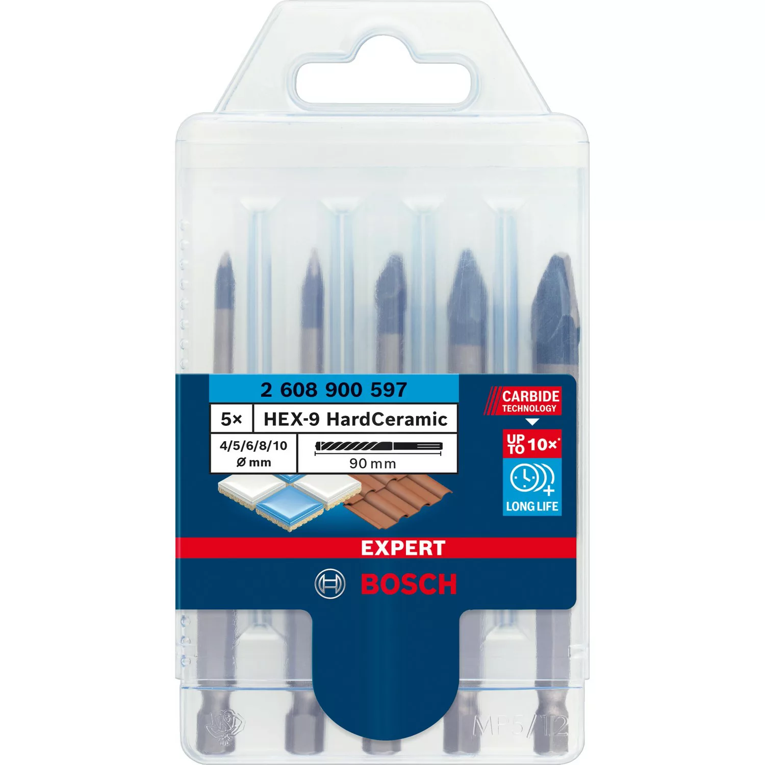 Bosch Bohrer-Sets Expert HEX-9 HardCeramic 5-teilig günstig online kaufen